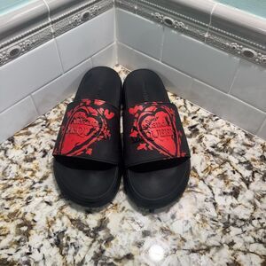 Alexander McQueen Black and Red Slides